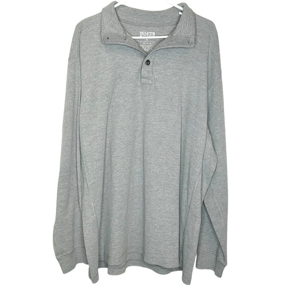 Duluth Trading Co Burly Thermal Mock Neck‎ Shirt Men's XL Gray Long Sleeve - Picture 1 of 6
